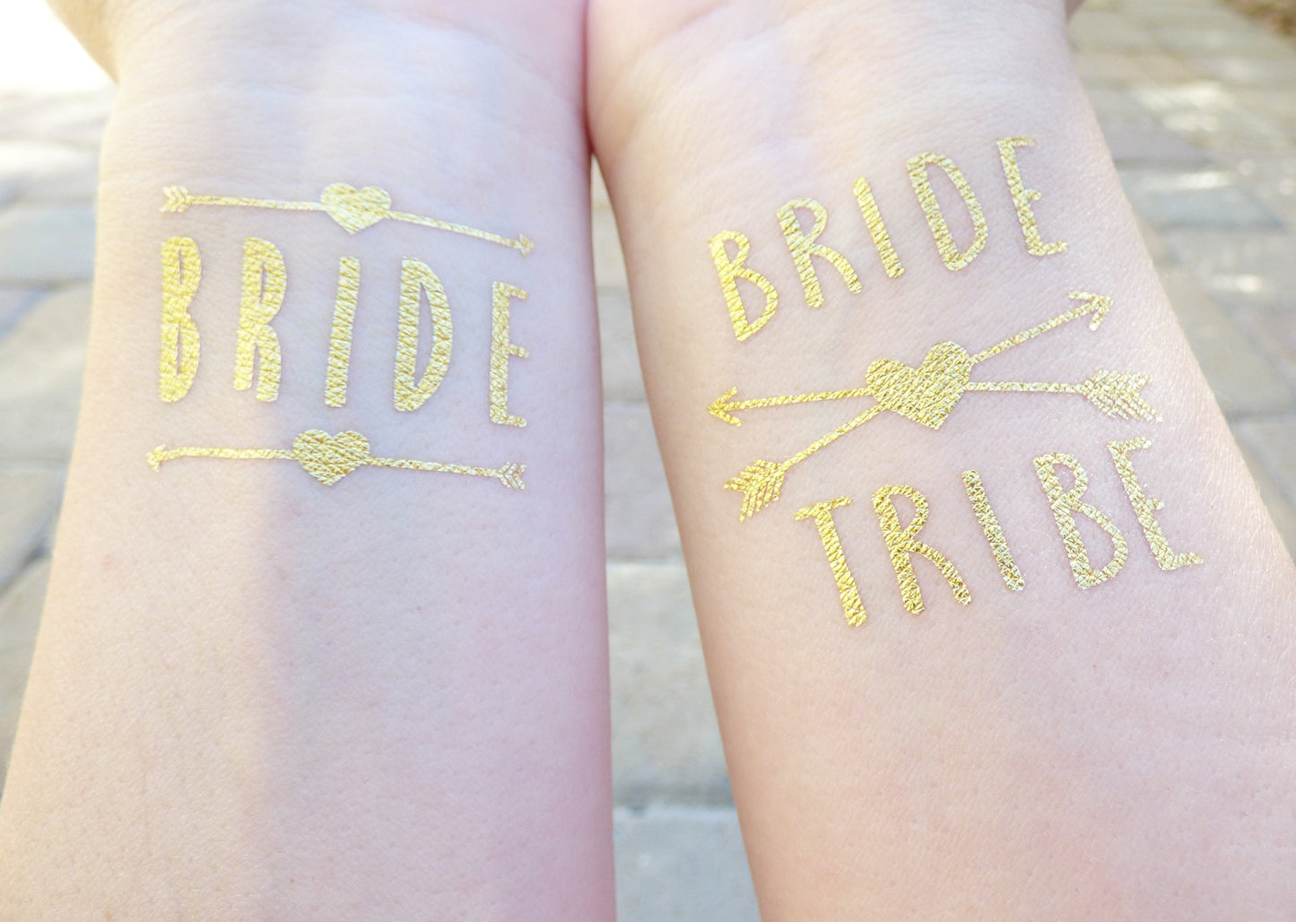 Bride and Bride Tribe temporary tattoos for bachelorette party