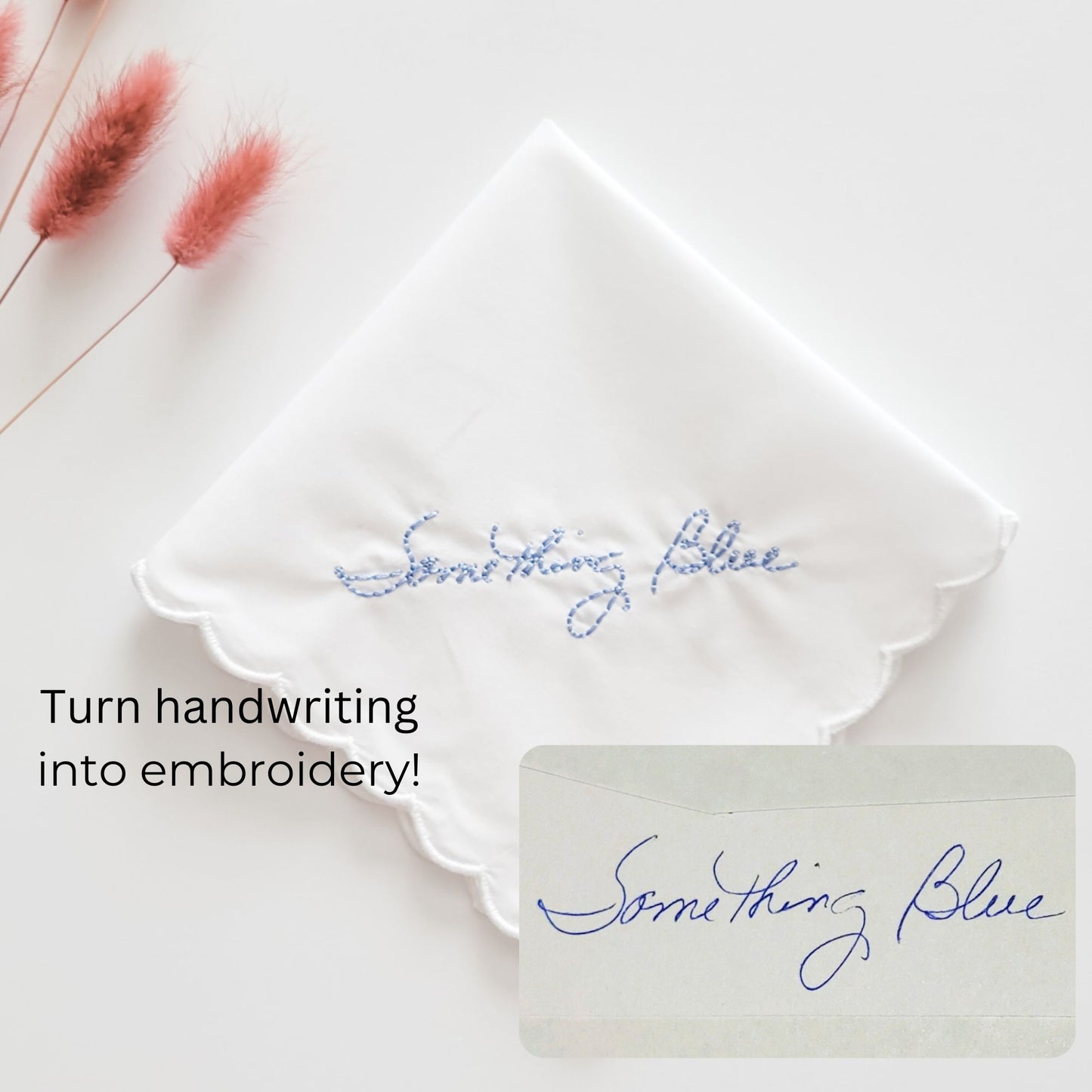 Turn handwriting into an embroidered hankerchief